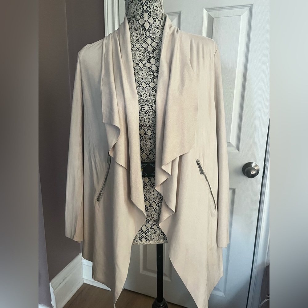 Forever 21 Cream Cape Jacket Waterfall Front
